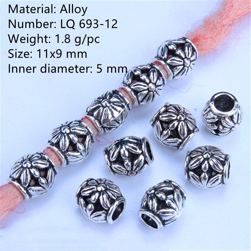 5pcs/bag Silver Metal Hair Rings Braid Dreadlocks Bead Hair Cuffs Dread Tube Charm Dreadlock for DIY Hair Accessaries