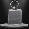 50 шт. Брелок для ключей с фоторамкой, прямоугольный, прозрачный, цепочка для ключей, брелок, подвеска-держатель для фото