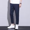 Однотонные узкие брюки длиной девять точек для мужчин, корейский стиль, трендовые, легкие, деловые мужские брюки, универсальные маленькие брюки, повседневные брюки для мужчин