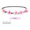 Hand Woven Floral Wreath Crown Adjustable Ribbon Bohemia Garland Headpiece  for Photography Props