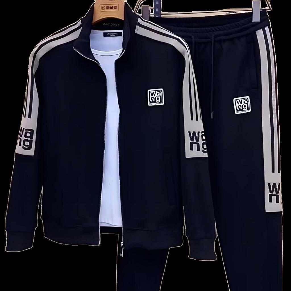 Мужской комплект куртка с воротником-стойкой и джоггеры в корейском стиле, осень 2025