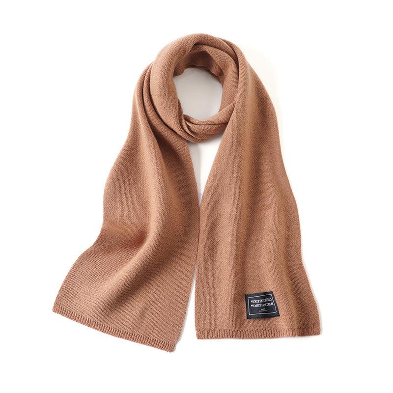 2025 New Small Wide Wool Scarf Solid Color Simple Versatile Shawl Fashion Autumn and Winter Warm Scarf