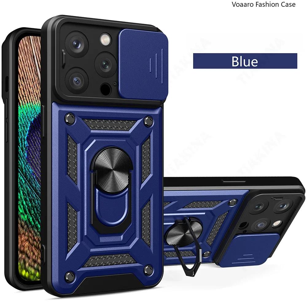 Магнитный держатель для кольца Funda для iPhone 16 Pro Max, чехол для iPhone 16, 15 Plus, 13, 14 Pro Max, 12 Mini, чехол Slide Lens Armor Cover