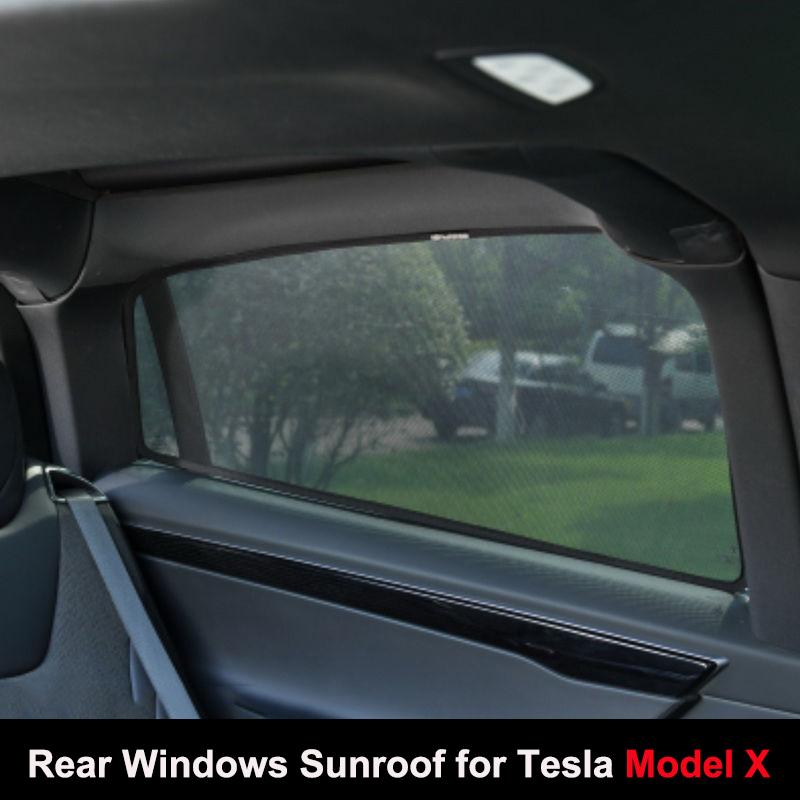 Стеклянная крыша Люк Козырек от солнца Для Tesla Model X Сетчатые козырьки от солнца Передний Задний Занавеска на люк Затеняющая сетка Декоративные автомобильные аксессуары