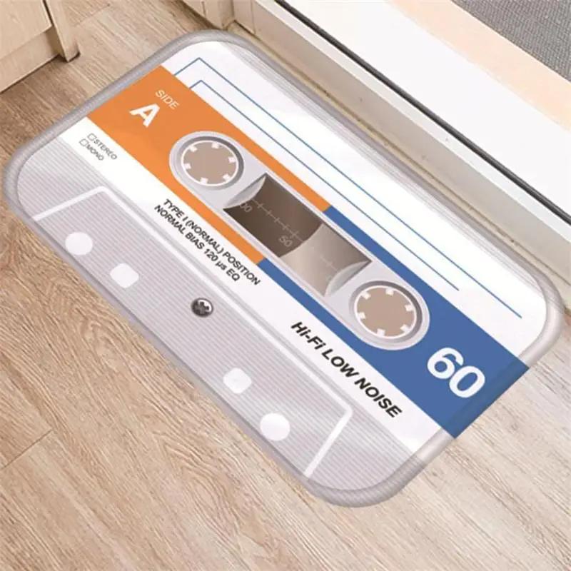 3D Cassette Music Tape Door Mat Home Carpet Non-slip Retro  Bathroom Toilet Kitchen Floor Mats Living Room Entrance Decor Rugs