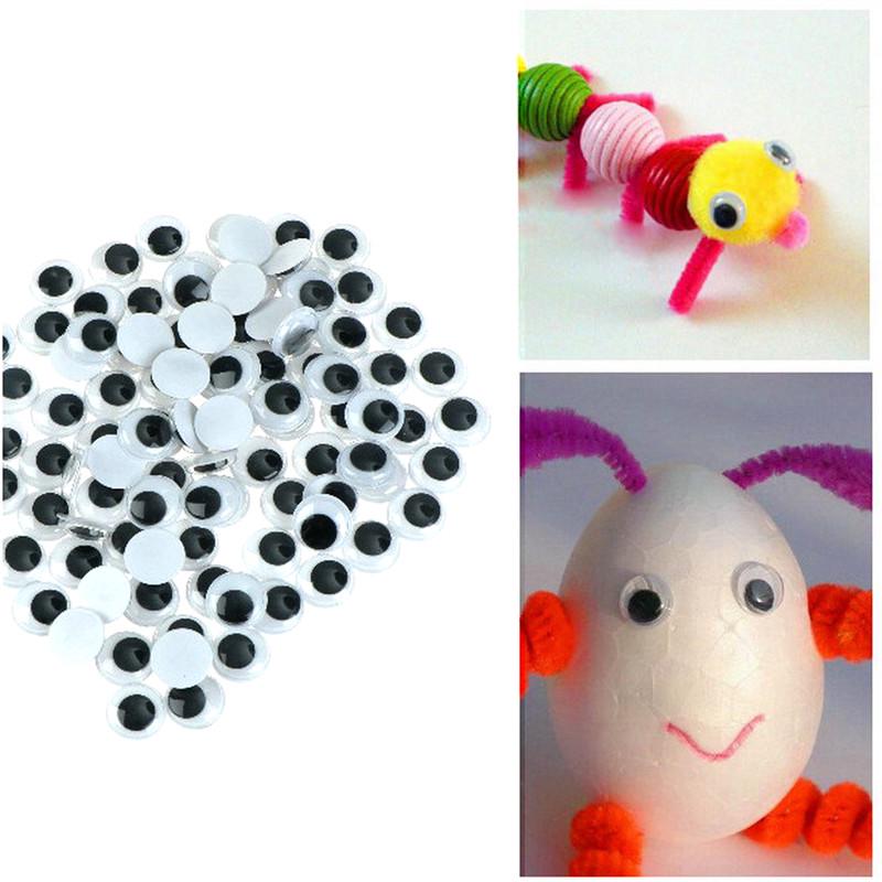 100 шт. 6-15 мм пластиковые самоклеящиеся глаза Googly Eyes для кукол «сделай сам», детские поделки