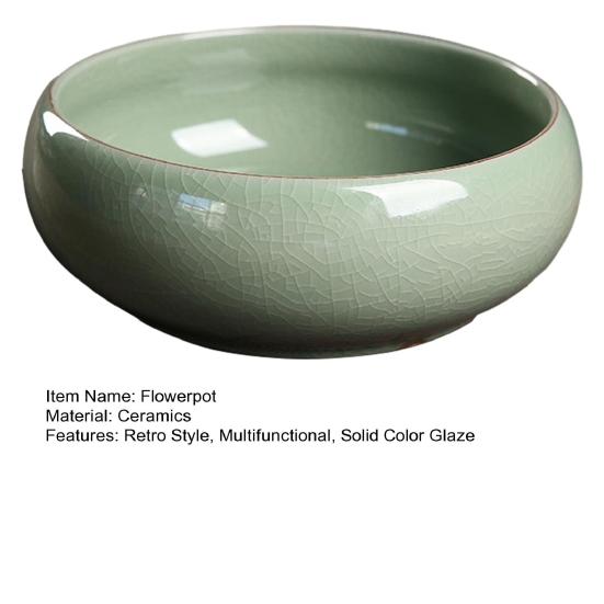 Чаша для лотоса, керамическая ретро-чаша для лотоса, держатель для гидропонных растений, однотонный глазурованный цветочный горшок для водных растений, чаша для нарцисса, лотос