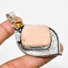 Orange Aventurine, Citrine Gemstone 925 Silver Plated Jewelry Pendant 2.65"