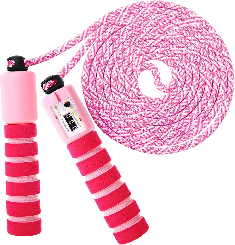 Детская скакалка со счетчиком, регулируемая, с удобными и нескользящими ручками для девочек и мальчиков