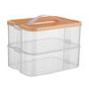 Storage Box Building Blocks for 2 Layers Classified Transparent Children Toy Organizer With Lid Stackable First Aid Kit Medicine