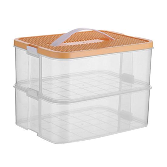 Ящик для хранения строительных блоков для 2 слоев, классифицированный прозрачный детский органайзер для игрушек с крышкой, штабелируемый, аптечка первой помощи, медицина