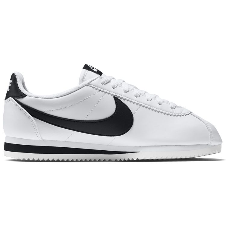 Nike Классические кожаные белые черные женские кроссовки Cortez черно-белые 807471-101