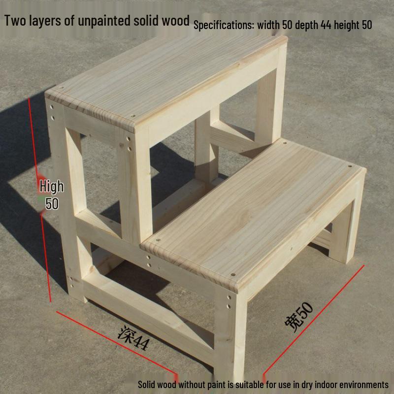 Компактная складная стремянка из массива дерева для дома