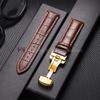 Genuine Calfskin Leather Watch Straps 12/13/14/15/16/17/18/19/20/21/22/23/24mm Universal Replacement Bands with Butterfly Buckle 3