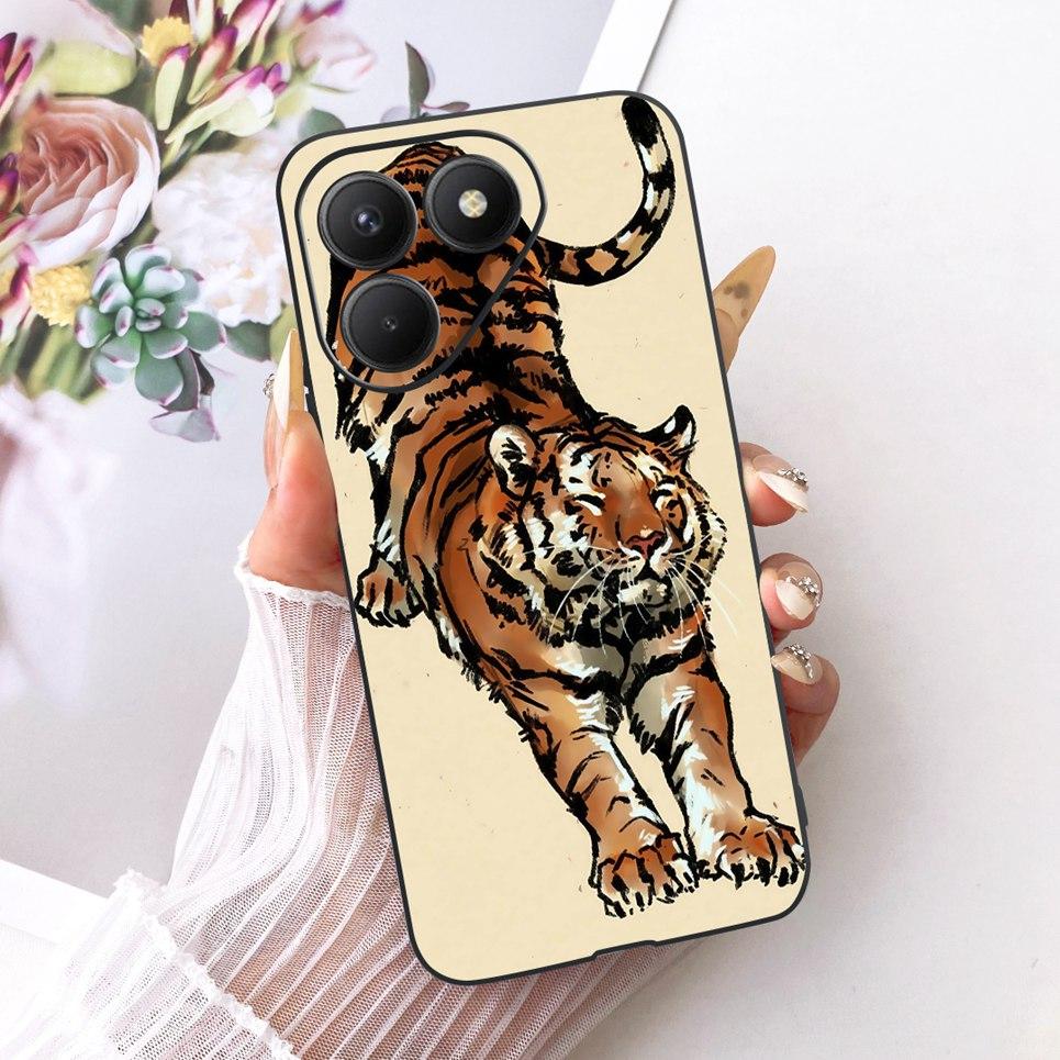 Чехол для Tecno Pova 7 4G 5G LJ6 LJ7 Чехол для телефона Pova 7 Pro Pova7 Ultra Чехлы Милые Мультяшные Животные Дракон Лев Мягкая Черная Крышка
