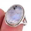 Natural Rainbow Moonstone Gemstone Handmade 925 Solid Silver Gift Ring S.6 E5f74