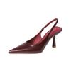 Red Pointed Toe Backless Stiletto Flats - Spring European American Style Fashion for Women