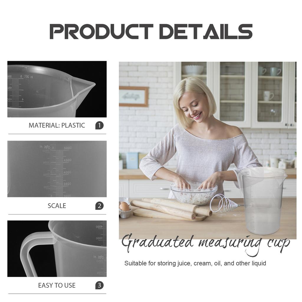 5000 Ml Measuring Cup Convenient Home Graduated Cups Coffee Safe Tools Jug Kitchen Plastic Practical