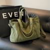 Solid Color Canvas Tote Bag Large Capacity Crossbody Bag Corduroy Shoulder Bag  All-match