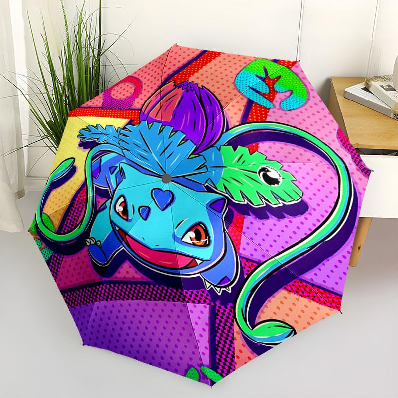 1pc Pokémon Automatic Open/Close Umbrella - Compact Travel Umbrella with 8-Rib Durable Frame, Lightweight & Portable for Commuting, Fashionable Access