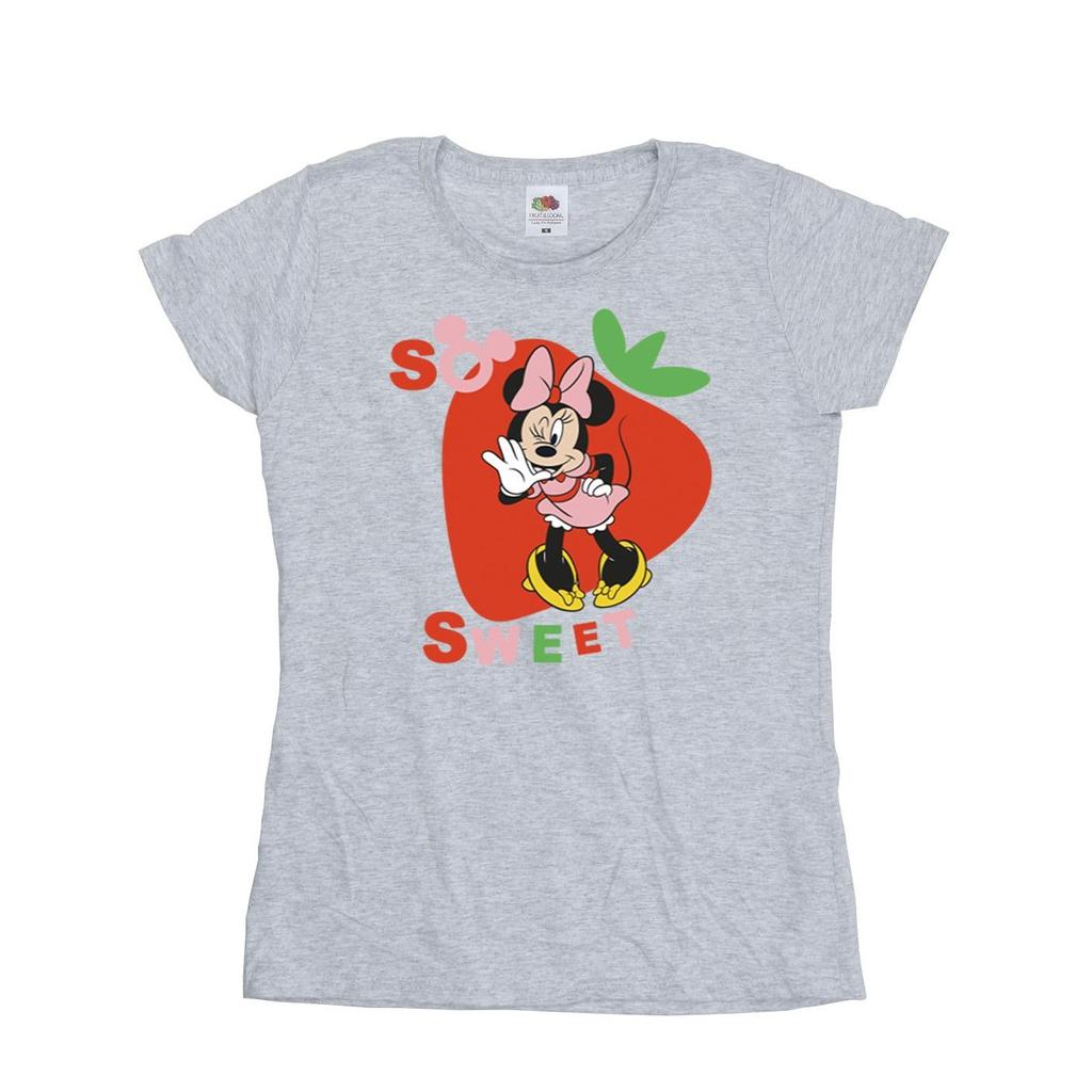 Disney Womens/Ladies Minnie Mouse So Sweet Strawberry Cotton T-Shirt