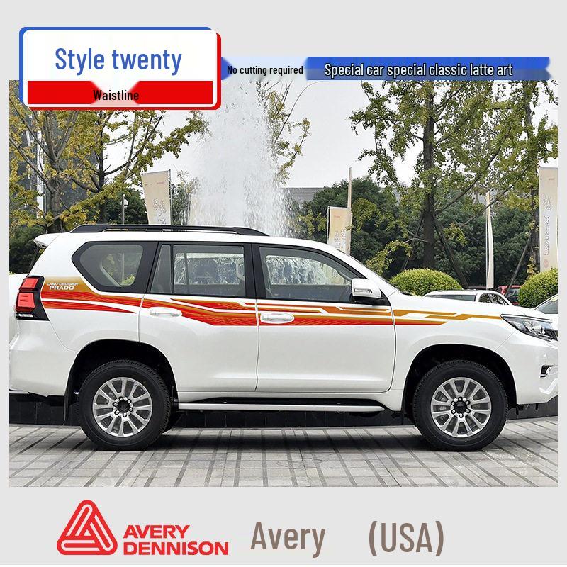 Toyota Prado 10-22 Модели Автомобильная Полоса на Кузов Наклейка на Поясную Линию.