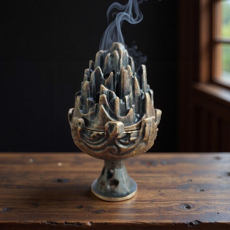 Бошан Мини Аромалампа, Портативная Подставка для Благовоний из Сандала, Настольное Металлическое Украшение, Коллекционный Декор для Дома и Офиса