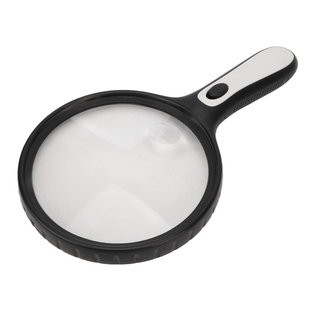 Ручная лупа 3X 6X Двойная линза из оптического стекла Эргономичный освещенный увеличитель со светодиодной подсветкой