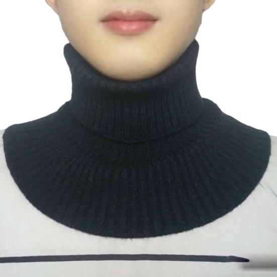Men's Knitted Scarf Cold-Proof Versatile Keep Warmth All-match Solid Color Elastic Neck Cover for Winter