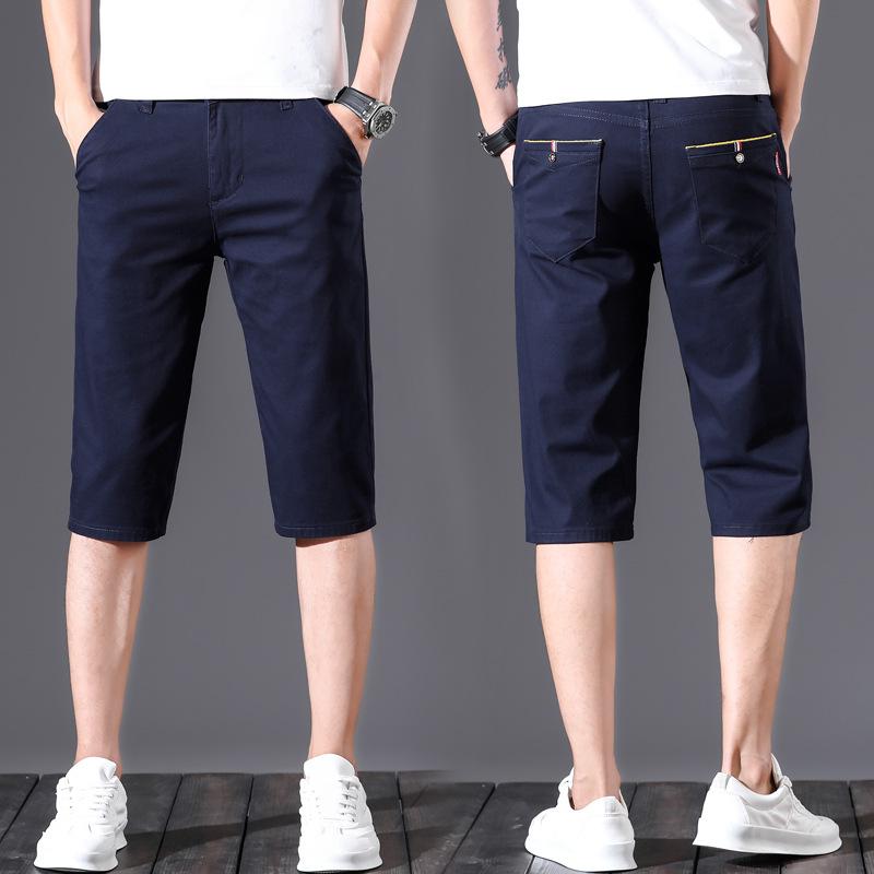 2024 Летние тонкие шорты мужские брюки длиной семь четвертей Повседневные свободные брюки длиной пять четвертей средние модные брюки мужские брюки для верховой езды