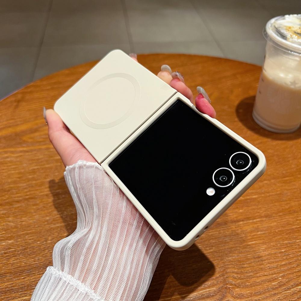 Luxury Soft Liquid Silicone for Magsafe Case for Samsung Galaxy Z Flip 7 6 5 zflip 3 4 Flip7 Magnetic Matte Shockproof Cover