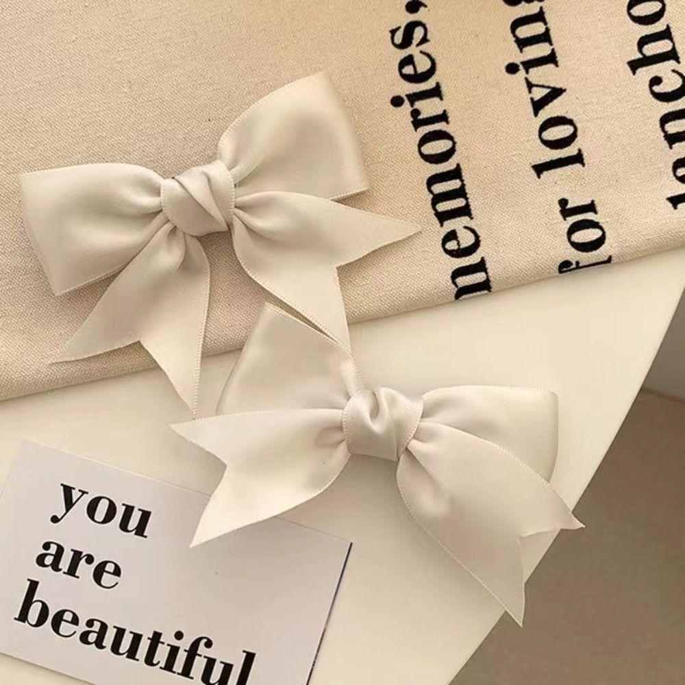 Разноцветные заколки-банты для волос, атласные ленты, аксессуары для волос, модные заколки-банты из лент, женские