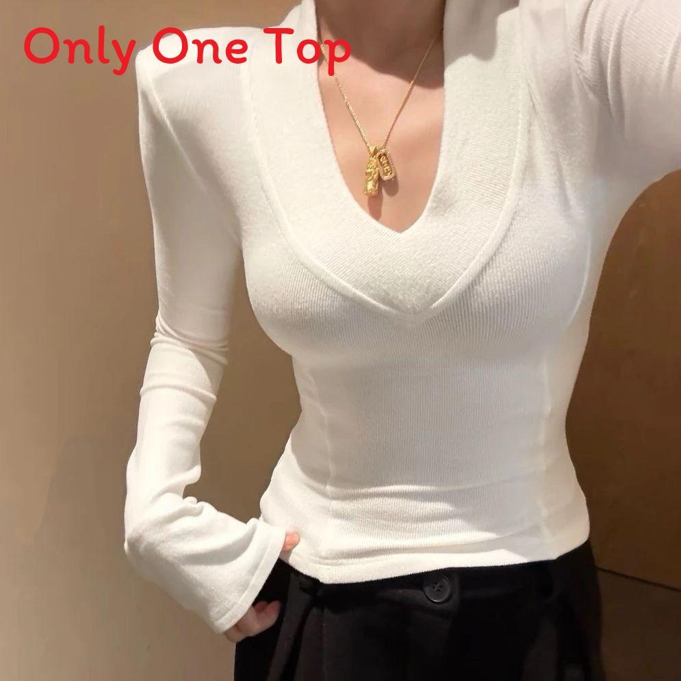 Polyester Long Sleeve V Neck T Shirt For Office Wear And Casual Fashion