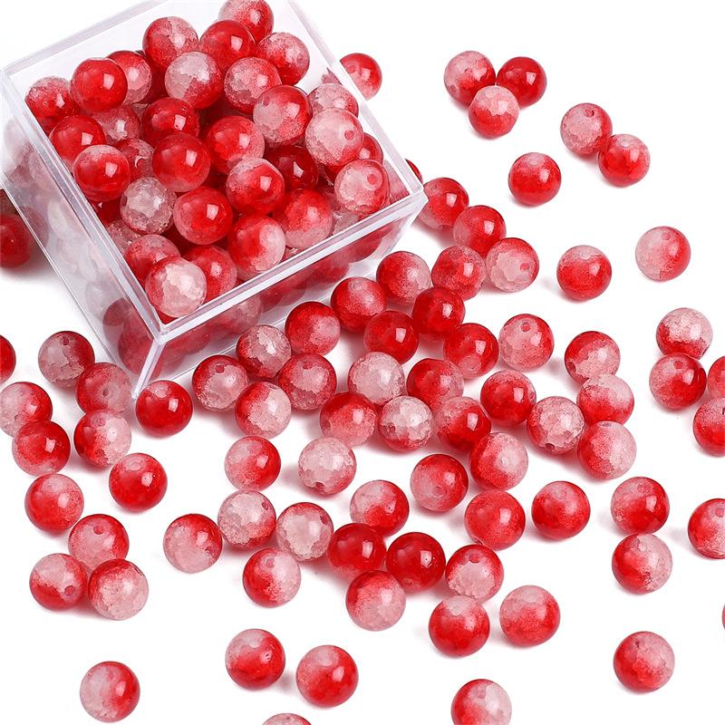 10 мм стеклянные бусины-попки Halo Inside Broken Round Бусины из глазури Ретро-бисер ручной работы Diy Ice Crack Jewelry Бусины-попки для изготовления ювелирных изделий