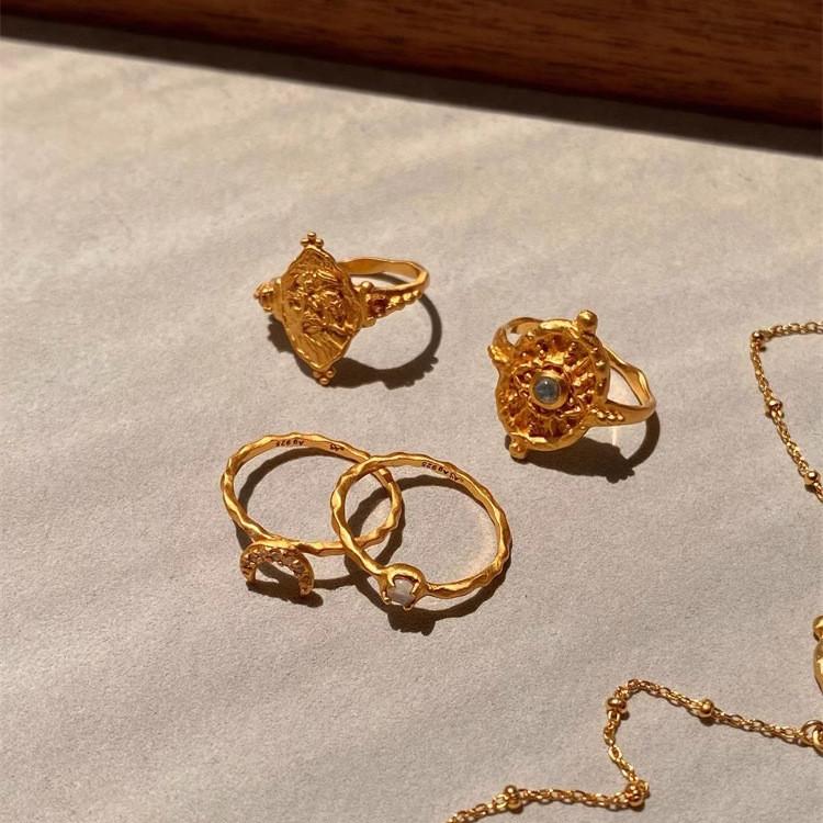 Стильное и элегантное кольцо ручной работы в винтажном стиле от балийского бутика, 2024, регулируемое