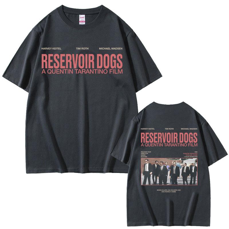 Hot Famous Director Quentin Tarantino Movie Reservoir Dogs Double Sided Print Tshirt Unisex Women Casual Vintage Oversized Tshirt