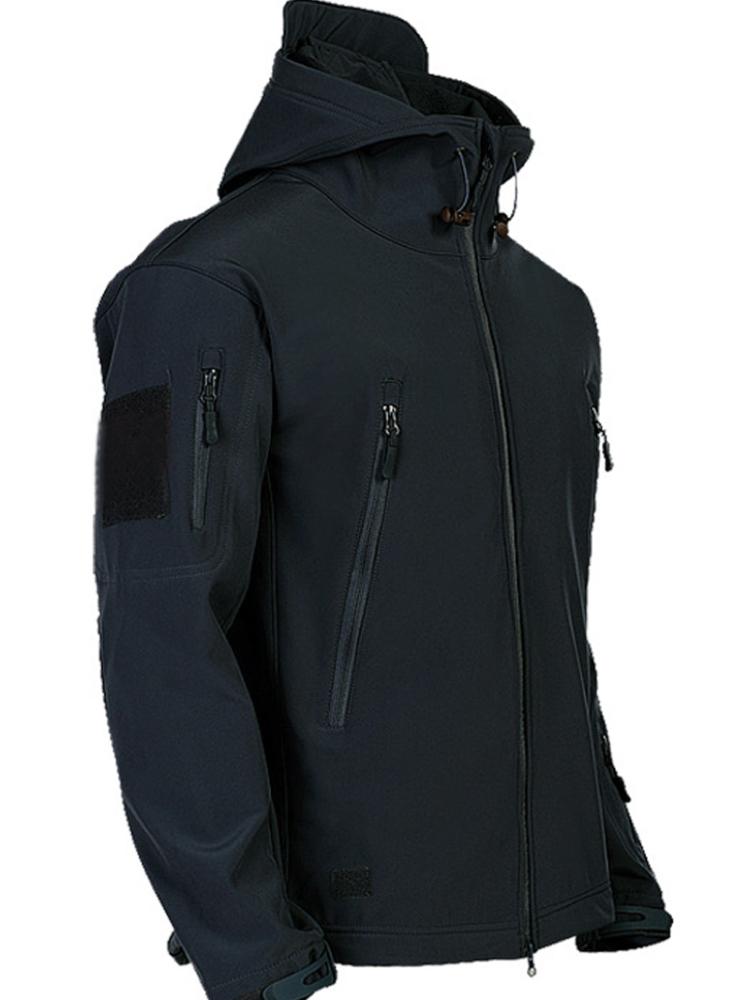 Военные куртки из мягкой кожи акулы, мужские тактические ветрозащитные водонепроницаемые куртки, мужские армейские боевые куртки, мужские пальто-бомберы с капюшоном