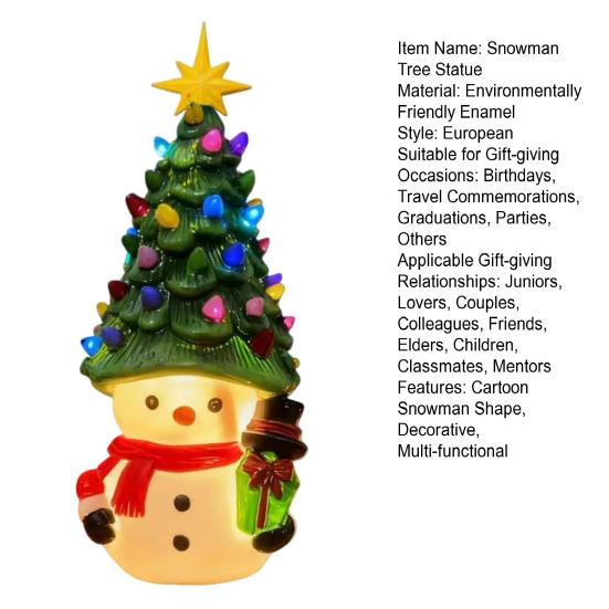 Рождественский мультяшный снеговик, украшение, с питанием от USB, светящийся наконечник для рождественской елки, фигурка снеговика, украшение для дома, офиса, праздничной вечеринки