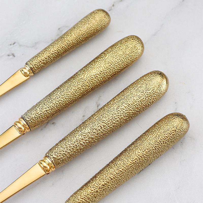 Высококачественная титаново-золотая нержавеющая сталь столовая посуда легкая роскошная посуда столовые приборы набор для кухни столовой бара дома сада