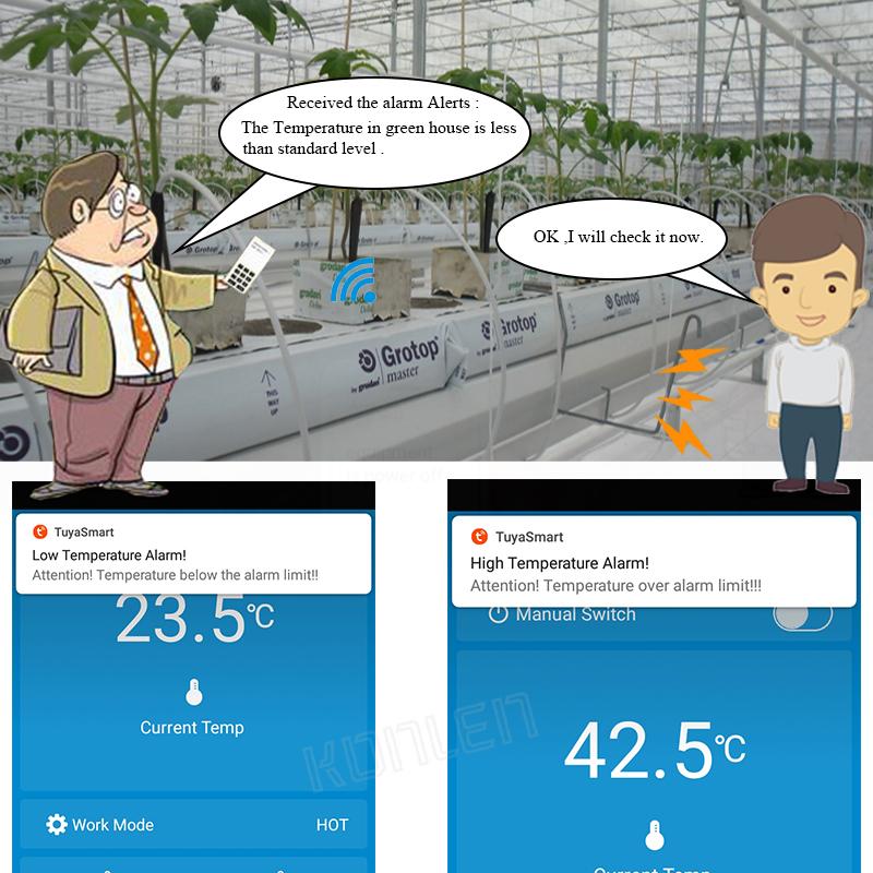 WIFI Tuya Датчик температуры Контроллер обогревателя морозильной камеры Цифровой термометр Монитор Сигнализация Термостат с дистанционным управлением Умная жизнь