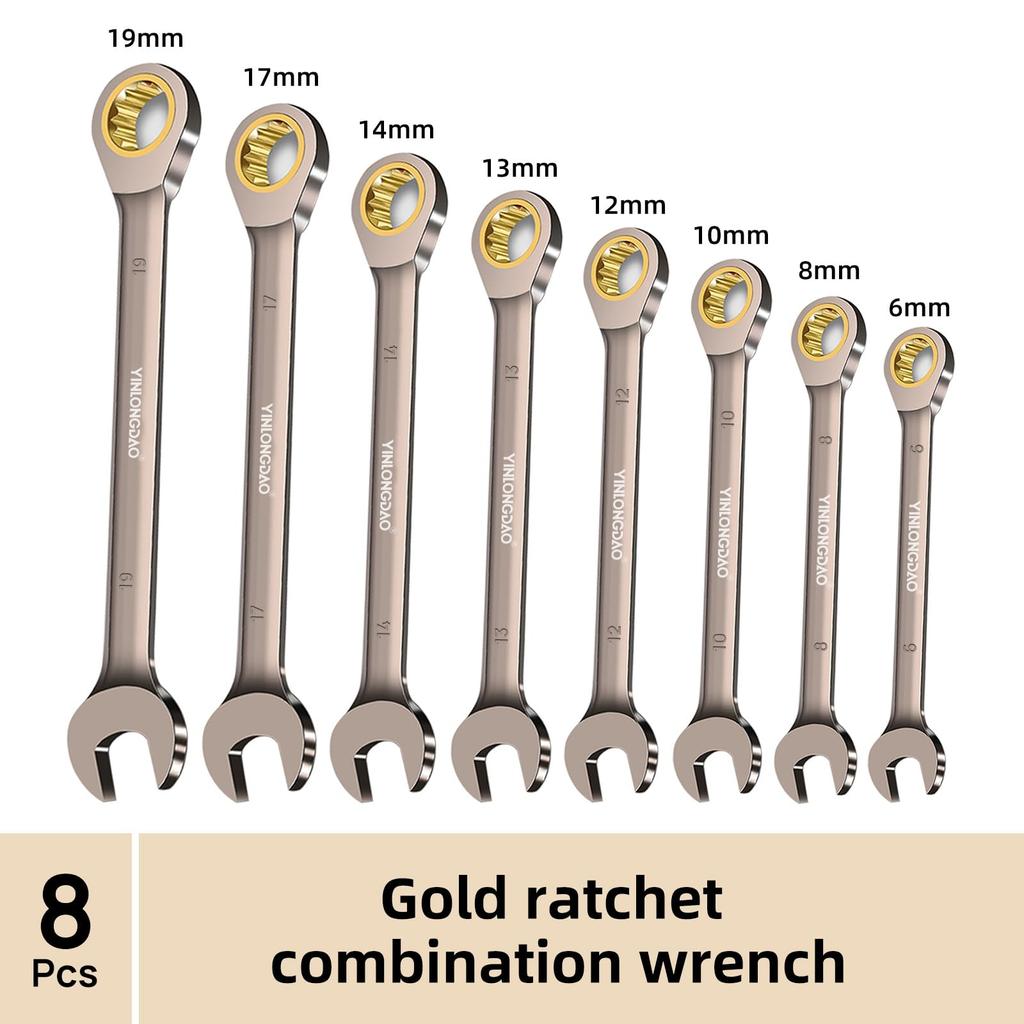 8-компонентный гаечный ключ с храповым механизмом, комбинированный гаечный ключ, инструмент для зубчатого кольца, метрический универсальный ключ Torx, инструмент для ремонта