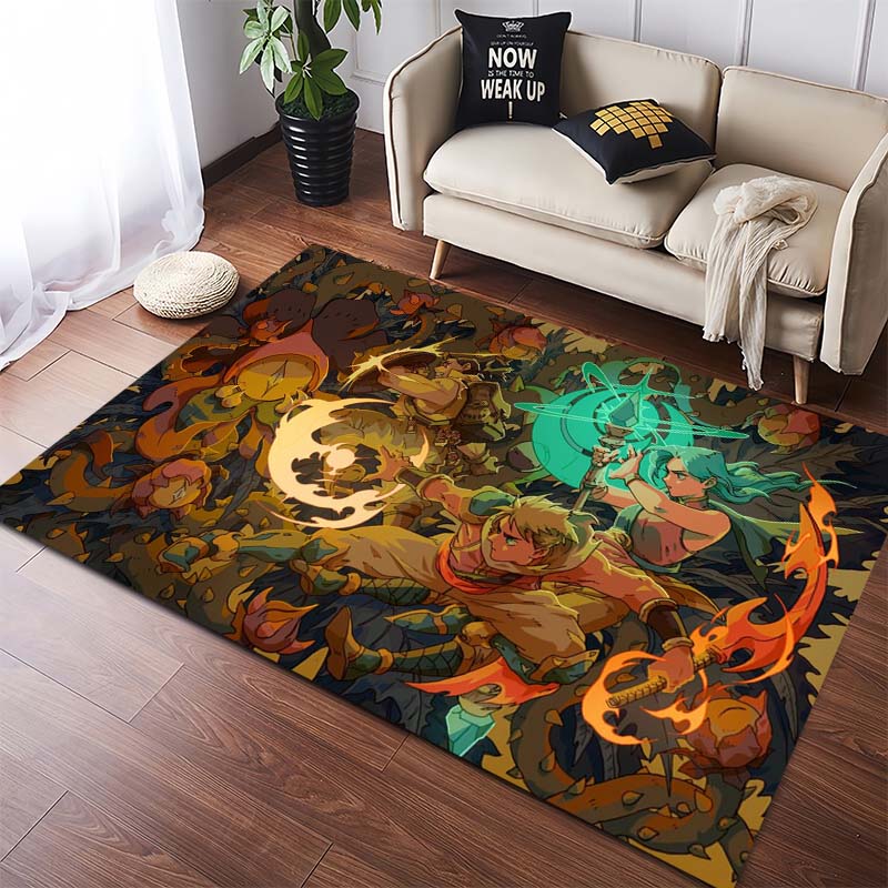 Magical Eclipse Full Moon Sea Of Stars Theme Anti-Skid Indoor Rug Lightweight Washable Mat For Teen Boys Gaming Room Playroom Interior Decoration