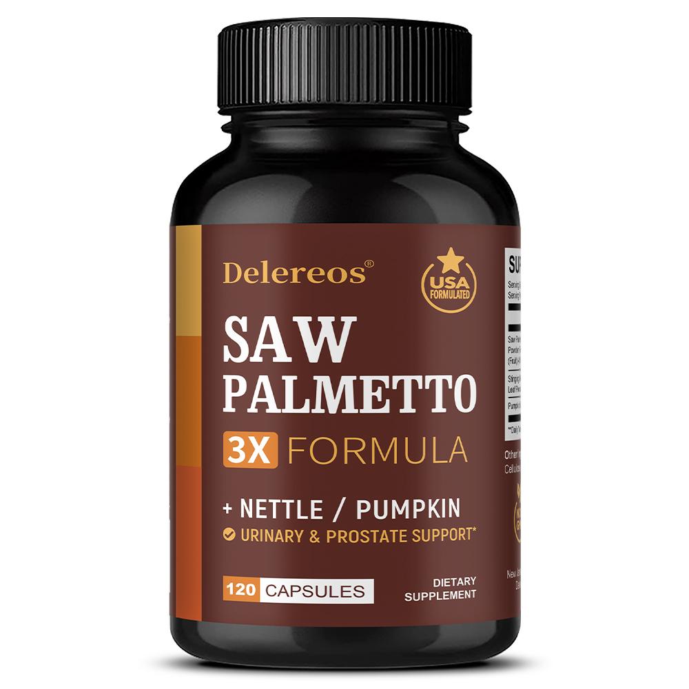 Saw Palmetto Blend Dietary Supplement, With Stinging Nettle Leaf Powder, 120 Capsules
