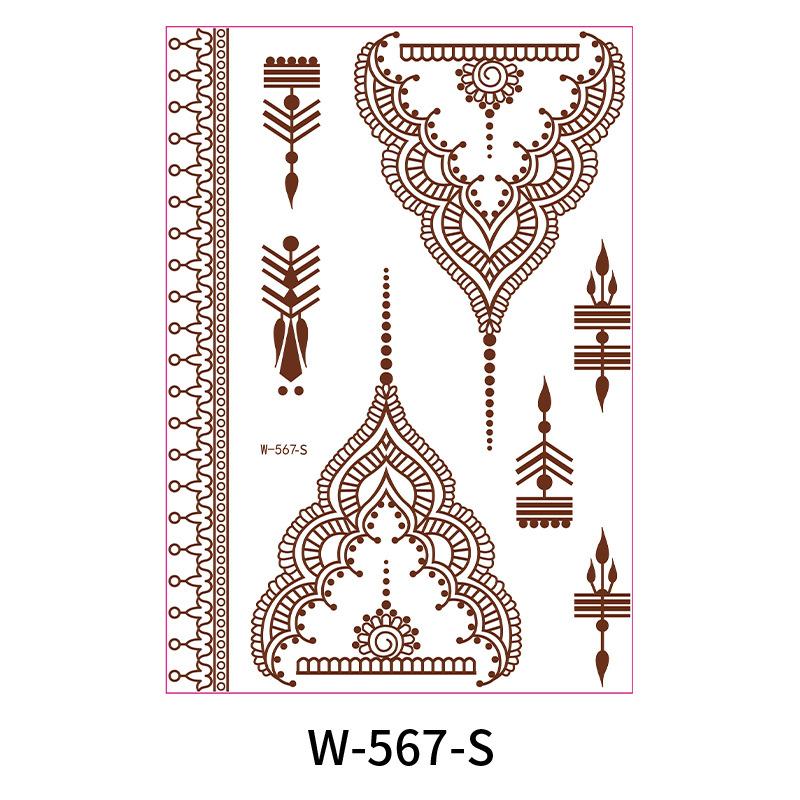 Красочный стикер Коричнево-красный стикер-тату Водонепроницаемый кружевной стикер-тату Тату