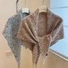 Clipped pattern knitted triangle scarf autumn and winter new versatile small scarf simple temperament shawl warm scarf