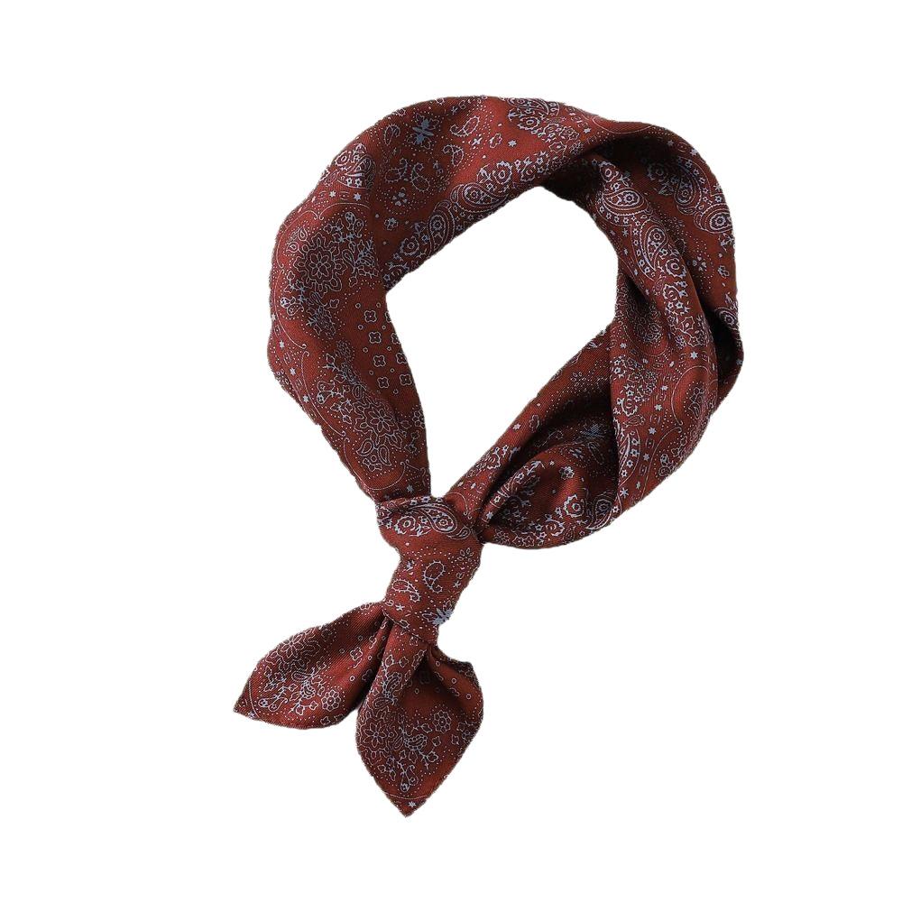 New High-end Style  Imitation Silk Polyester Printed Small Square Scarf for Women's Headscarf Scarf Versatile Small Silk Scarf