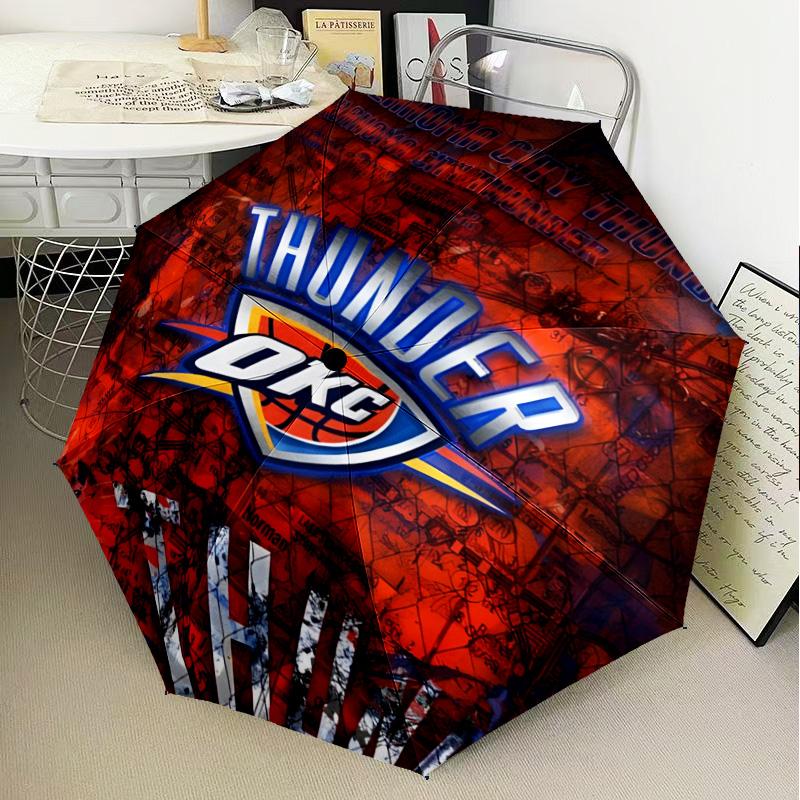 Thunder Basketball Team Umbrella Folding umbrella, automatic umbrella 8-Frame for Travel, camping Use Gift for Halloween Christmas