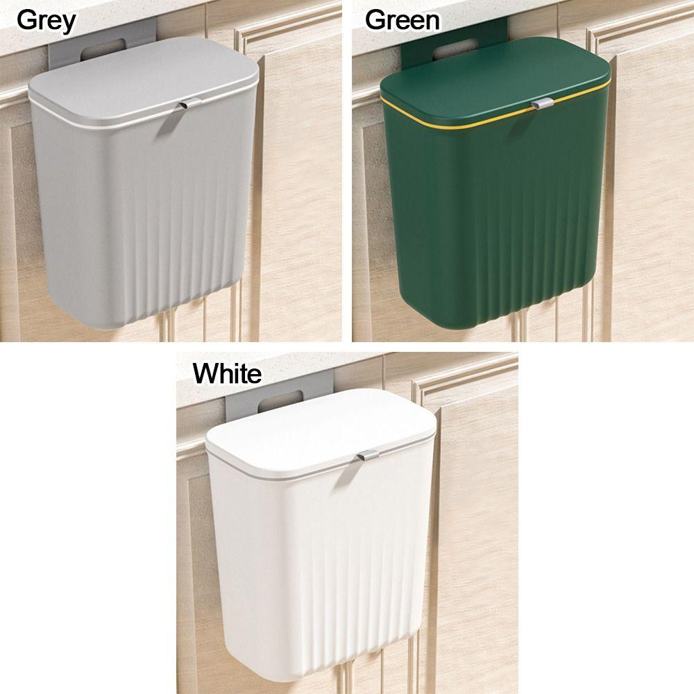 Wall Mounted Waste Garbage Bin With Lid Kitchen Narrow Rubbish Bin Durable Trash Can