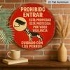 2D Flat, 1pc 7.87*7.87 Inch Round Aluminum Sign, "No Entry, Beware of Dog, Under Surveillance" Vintage Aluminum Plaque, Safety Warning Decorative