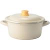 Fuji Enamel Cotton Plus Casserole, 20cm, Greige, CTP-20W.GG
